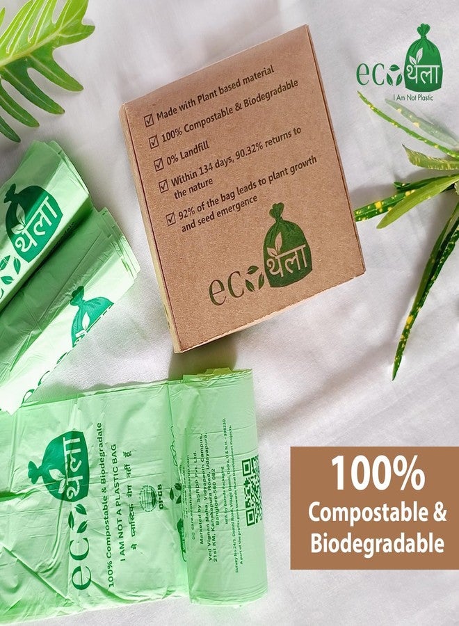 Eco Thaila - ECO Friendly Garbage Bags,Small - 45 Bags (3 Rolls,15 bags each),17 X 19 Inches,Compostable & Biodegradable,Trash/Dustin Cover,Leak-Proof,No Smell,For Dry & Wet Waste Bag ,Set of 1 - Image 2